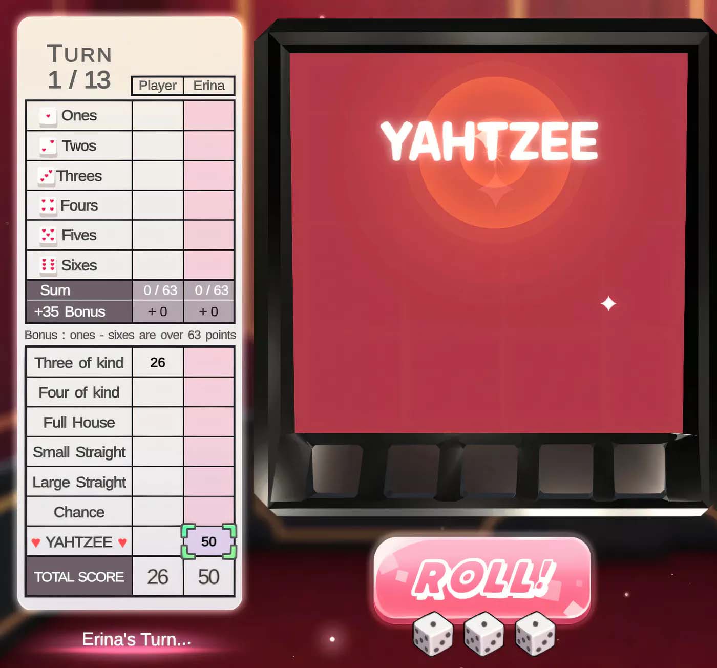 [PC游戏]  yahtzee girl 官方中文版 [网盘]